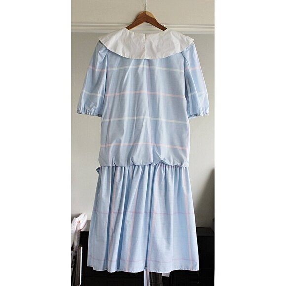 Vintage 80s You Babes II - Nostalgic Drop Waist Dress, Mission Collar, UNWORN - Picture 4 of 9